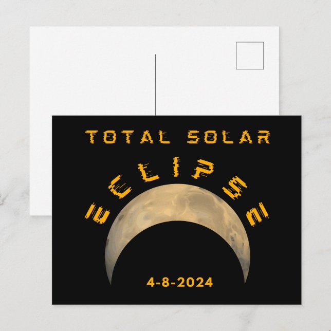 POSTAL ECLIPSE TOTAL DE SOL LUNA SOL TIERRA (Anverso / Reverso)
