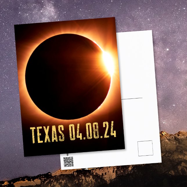 Postal Eclipse total Texas 2024 Eclipse solar total (Front/Back)
