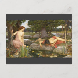 Postal Eco de pintura pre-Raphaelite y Narciso