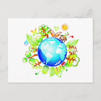 Postal Ecoamistoso con la Tierra Verde para el Día de la 