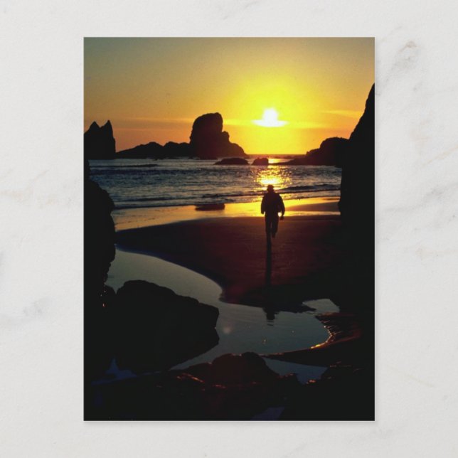 Postal Ecola Sunset, Costa de Oregón, EE.UU. (Anverso)