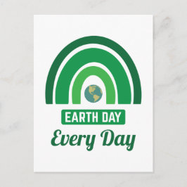 Postal Ecología del Arcoiris Verde Día de la Tierra Todos