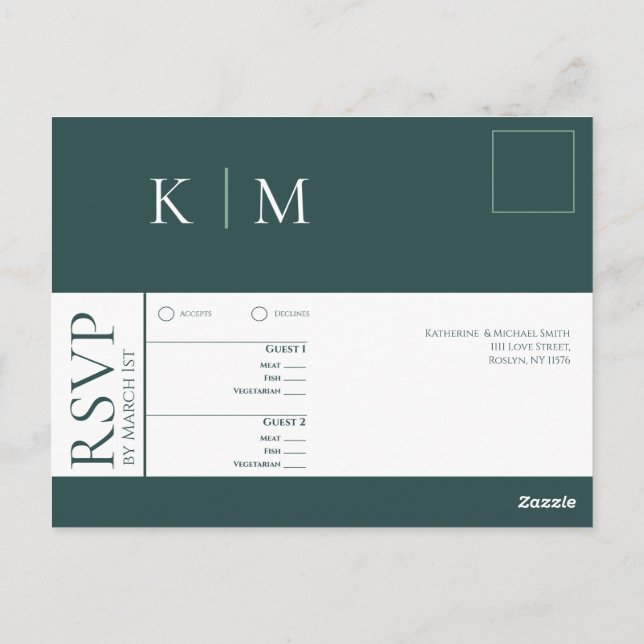 Postal Ecologista y blanco-RSVP-Boda- (Reverso)