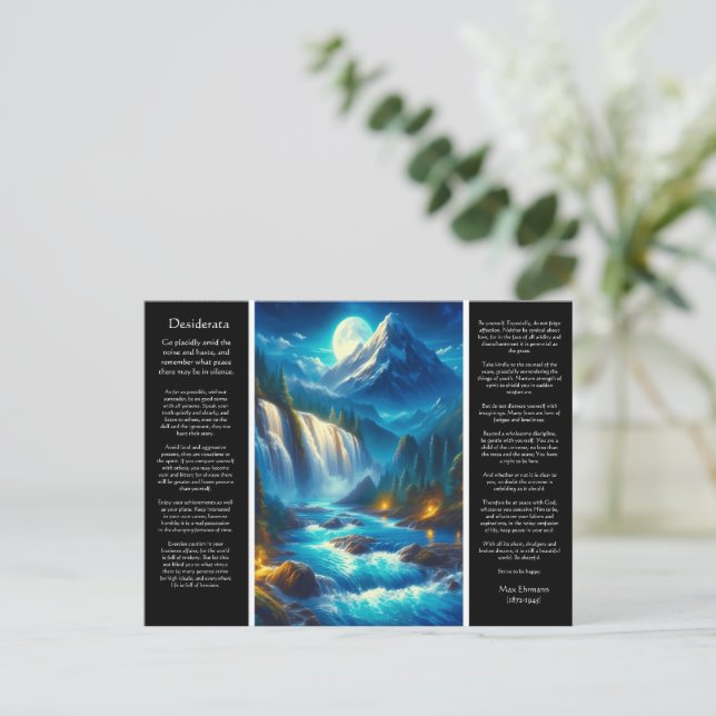 Postal Ecos de cataratas de Desiderata (Anverso de pie)