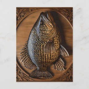 Postal Ecos del río: Impresión de madera de bacalao murra