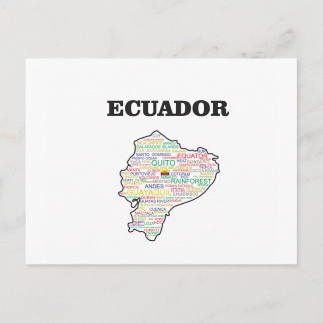 POSTAL ECUADOR WORD COLLAGE (Anverso)