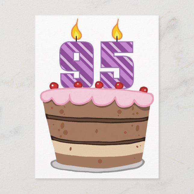 Postal Edad 95 en el pastel de cumpleaños (Anverso)