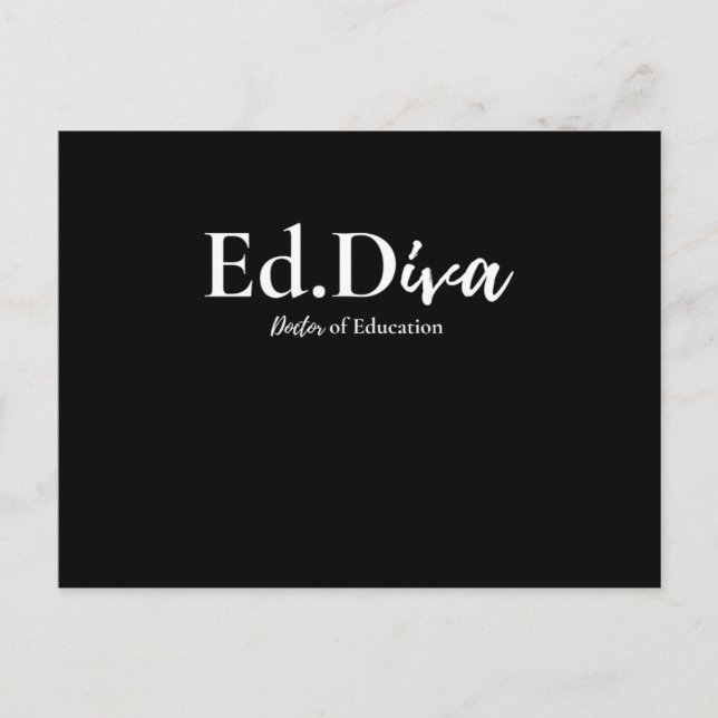 Postal Edd Médica De Educación Edd Diva Doctorado (Anverso)