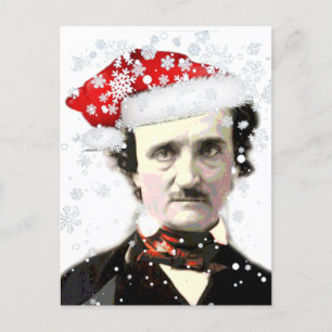 Postal Edgar Allan Poe Navidades Gorra Snowflake
