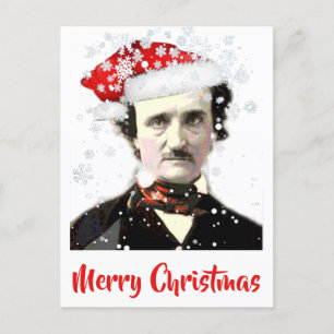 Postal  Edgar Allan Poe Navidades Gorra Snowflake