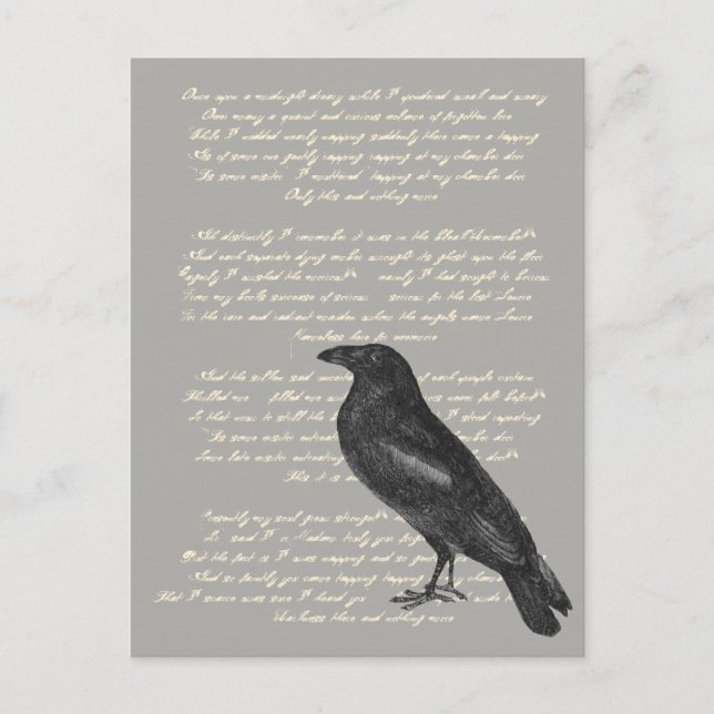 Postal Edgar Allan Poe "Raven" (Anverso)