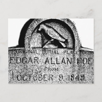 Postal Edgar Allan Poe Tombstone. Imágenes de Halloween e