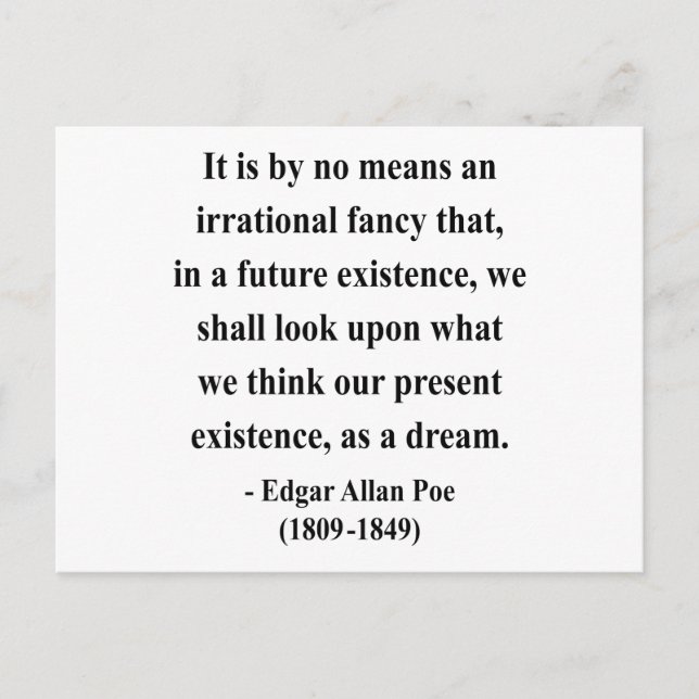 Postal Edgar Allen Poe Cita 7a (Anverso)