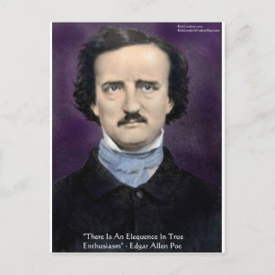 Postal Edgar Allen Poe "Entusiasmo" Wisdom Cita Regalos