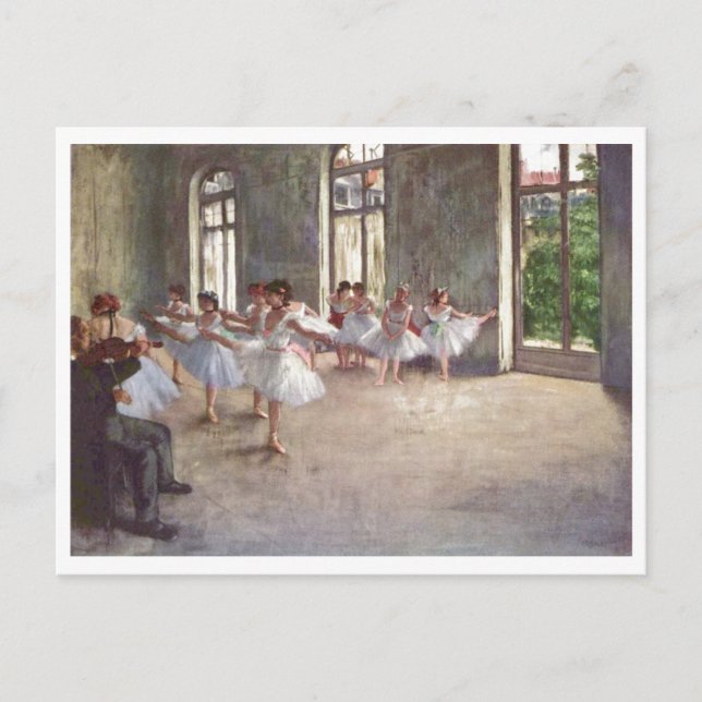 Postal Edgar Degas - aceite de la clase 1873 del ensayo (Anverso)