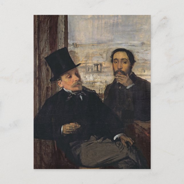 Postal Edgar Degas | Autoretrato con Evariste de Valernes (Anverso)