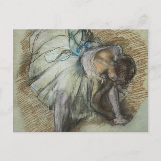 Postal Edgar Degas - Bailarina Ajustando Su Zapato (Anverso)