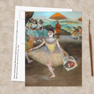 Postal Edgar Degas - Bailarina con ramo, inclinándose en