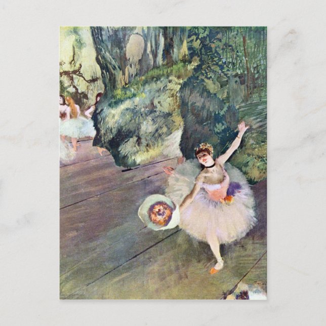 Postal Edgar Degas - Bailarina con un ramo de flores (El (Anverso)