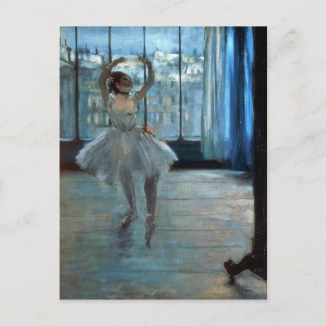 Postal Edgar Degas | Bailarina frente a una ventana (Anverso)