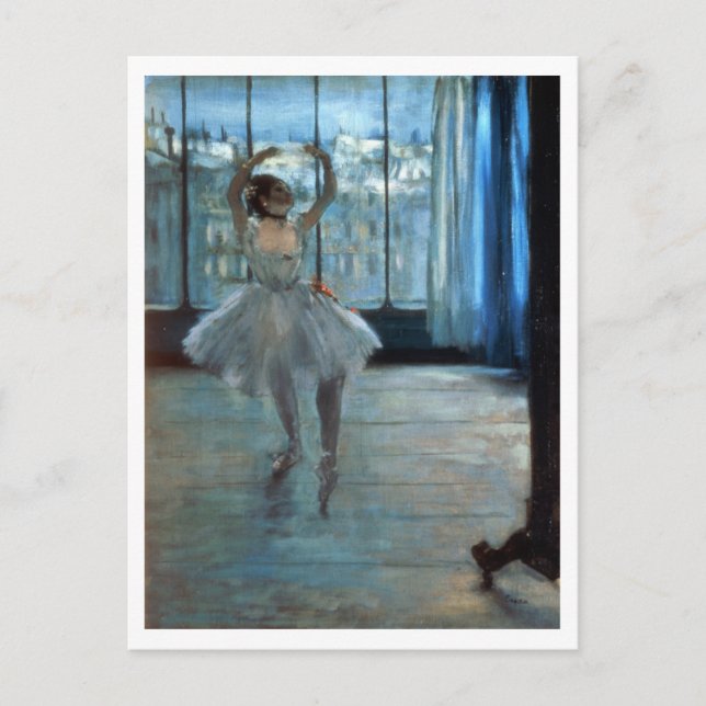 Postal Edgar Degas | Bailarina frente a una ventana (Anverso)