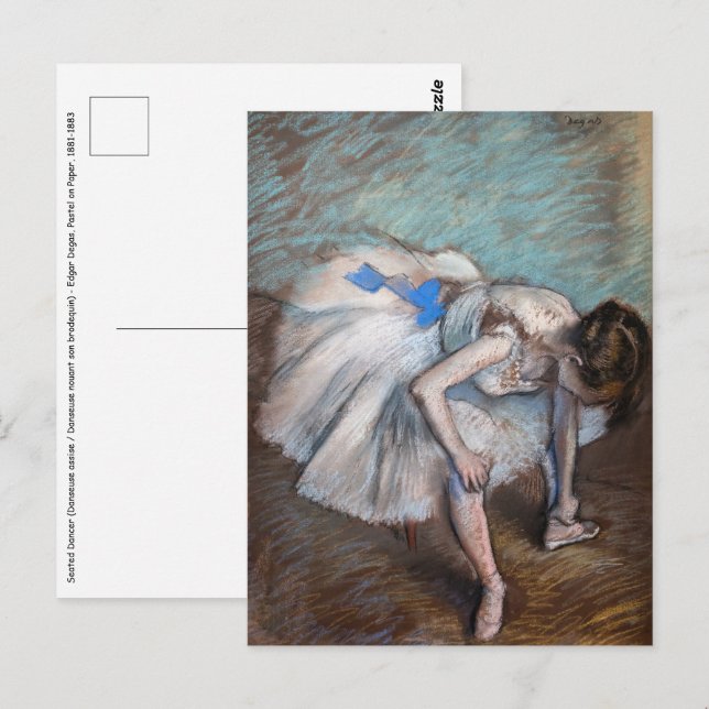 Postal Edgar Degas - Bailarina sentada (Anverso / Reverso)
