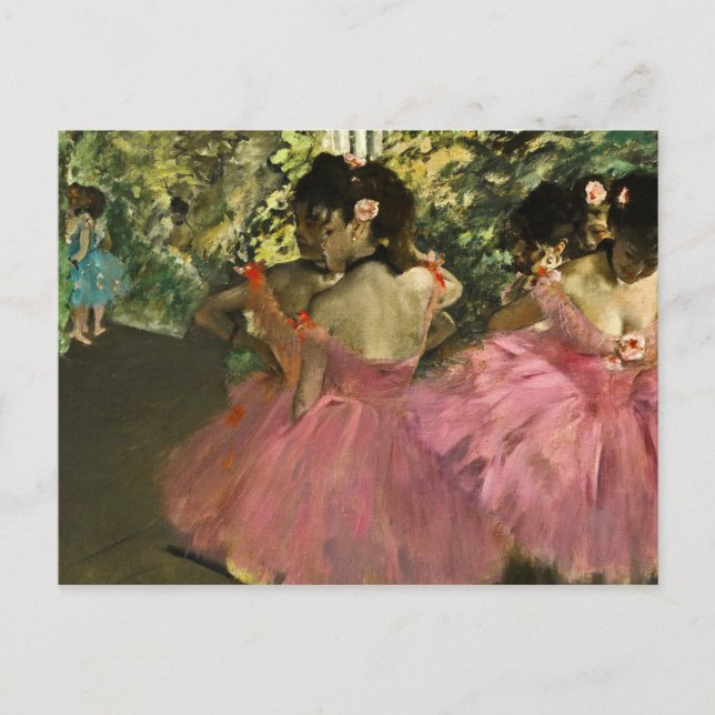Postal Edgar Degas - Bailarinas De Rosa (Anverso)
