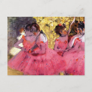 Postal Edgar Degas - Bailarinas de Rosa - Amante del Bail