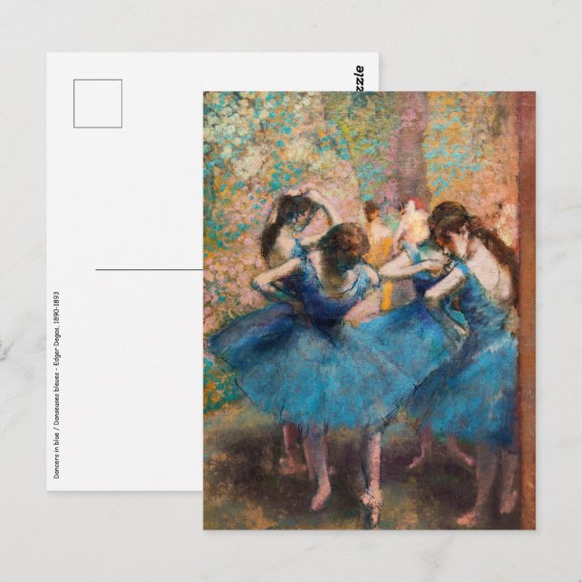 Postal Edgar Degas - Bailarinas en azul (Anverso / Reverso)