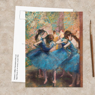 Postal Edgar Degas - Bailarinas en azul