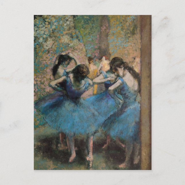 Postal Edgar Degas | Bailarinas en azul, 1890 (Anverso)