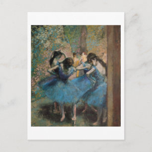 Postal Edgar Degas   Bailarinas en azul, 1890