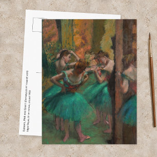 Postal Edgar Degas - Bailarinas, rosa y verde
