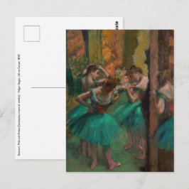 Postal Edgar Degas - Bailarinas, rosadas y verdes