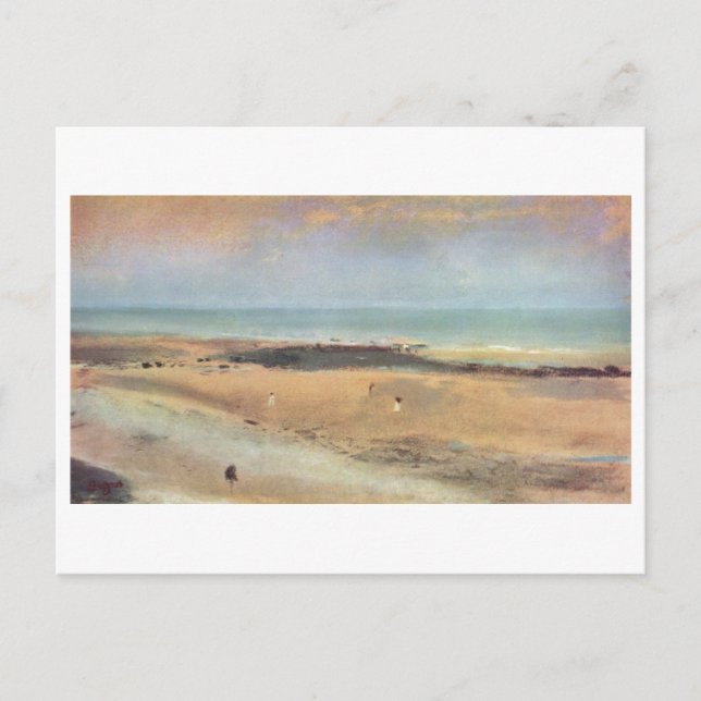 Postal Edgar Degas - Beach @ Low Tide 1869-70 pastel (Anverso)