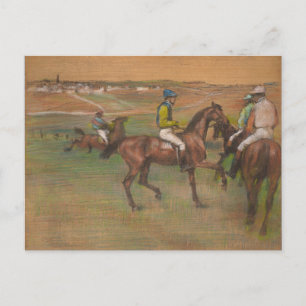 Postal Edgar Degas - Caballos de Raza