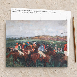 Postal Edgar Degas - Carrera de caballeros
