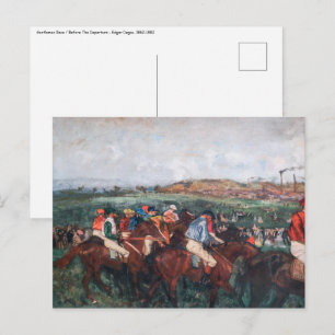 Postal Edgar Degas - Carrera de caballeros