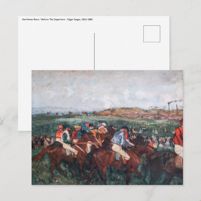 Postal Edgar Degas - Carrera de caballeros (Anverso / Reverso)