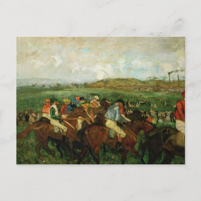 Postal Edgar Degas | Carrera de caballeros, antes de la s (Anverso)