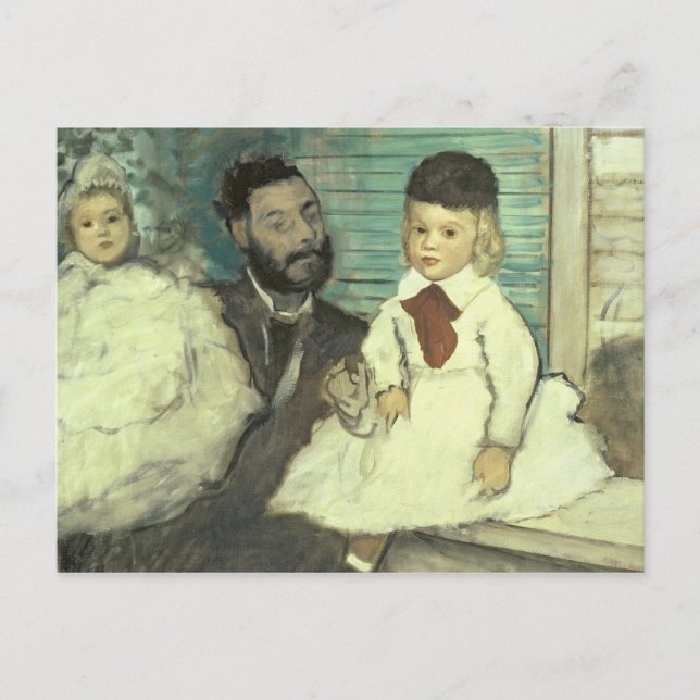 Postal Edgar Degas | Comte Le Pic y sus hijos (Anverso)