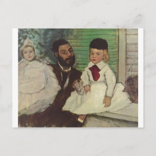 Postal Edgar Degas - Conde Lepic y sus hijas 1870 aceite
