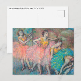 Postal Edgar Degas - Cuatro bailarinas