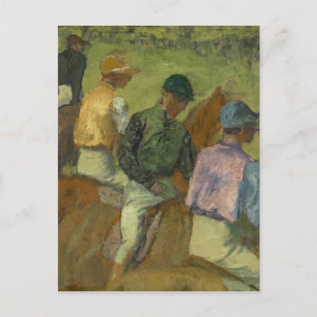 Postal Edgar Degas | Cuatro Jockeys (Anverso)
