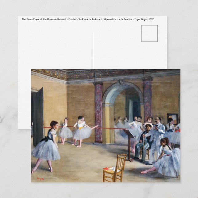 Postal Edgar Degas - Dance Foyer, Opera rue Le Peletier (Anverso / Reverso)