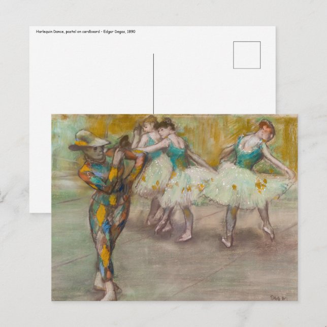 Postal Edgar Degas - Danza Harlequin (Anverso / Reverso)