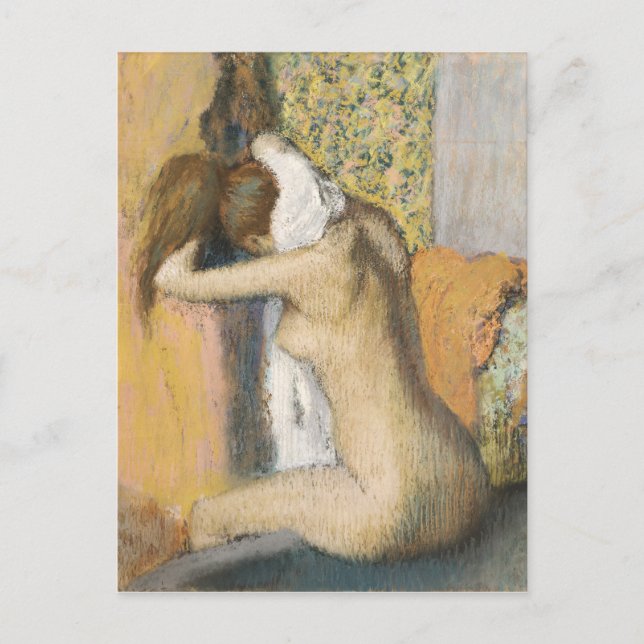 Postal Edgar Degas | Después del baño, la mujer se seca e (Anverso)