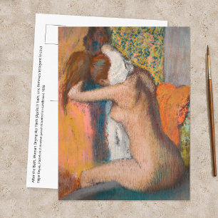 Postal Edgar Degas - Después del baño, mujer secándose el