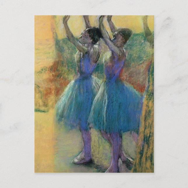 Postal Edgar Degas | Dos bailarinas azules (Anverso)