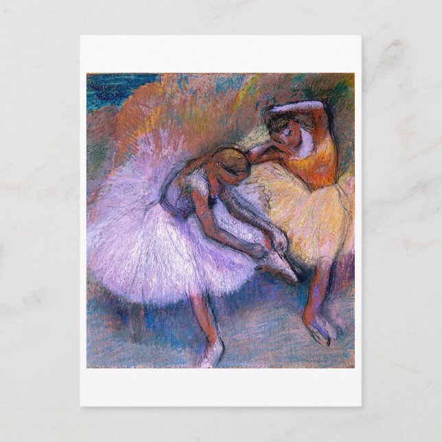 Postal Edgar Degas - Dos bailarinas de baile de ballet Pa (Anverso)